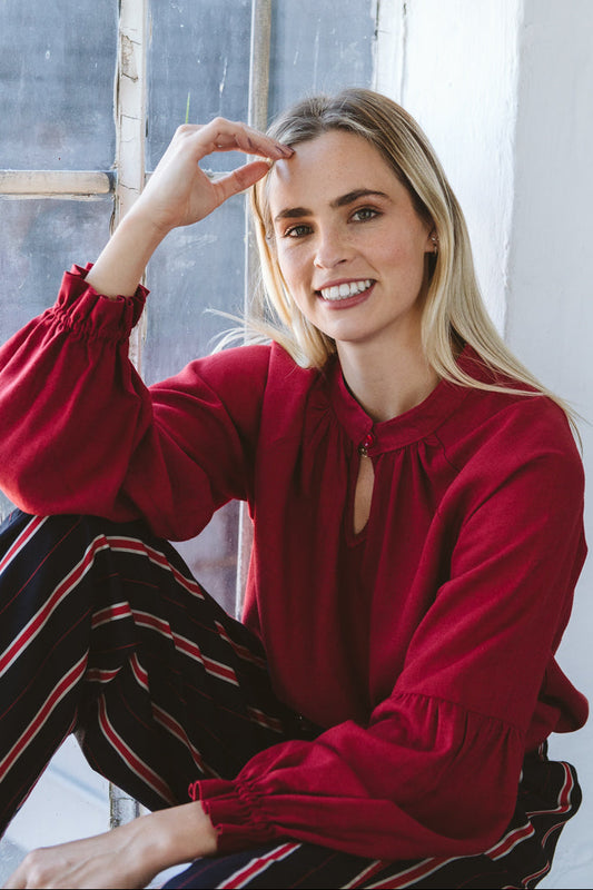 Denny Reversible Long Sleeve Shirt Garnet