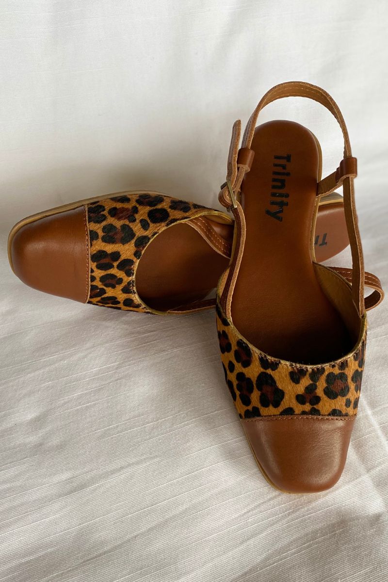 Colette Slingback Leopard Tan Leather
