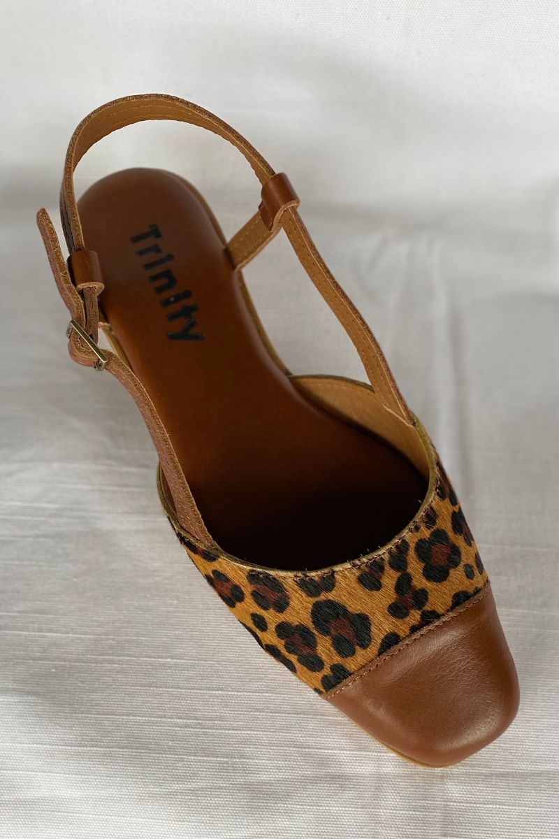 Colette Slingback Leopard Tan Leather