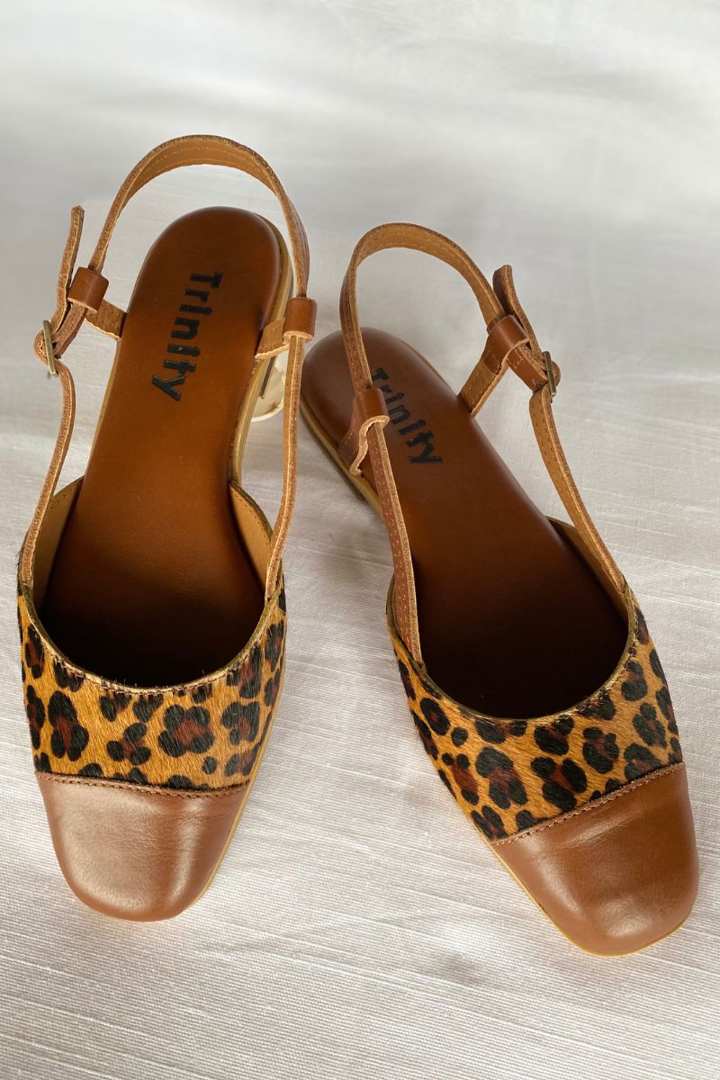Colette Slingback Leopard Tan Leather