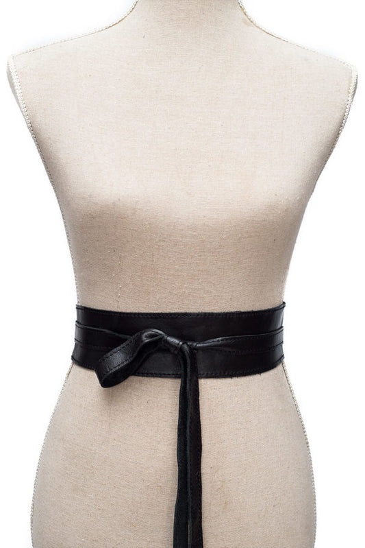 Leather Wrap Belt Black