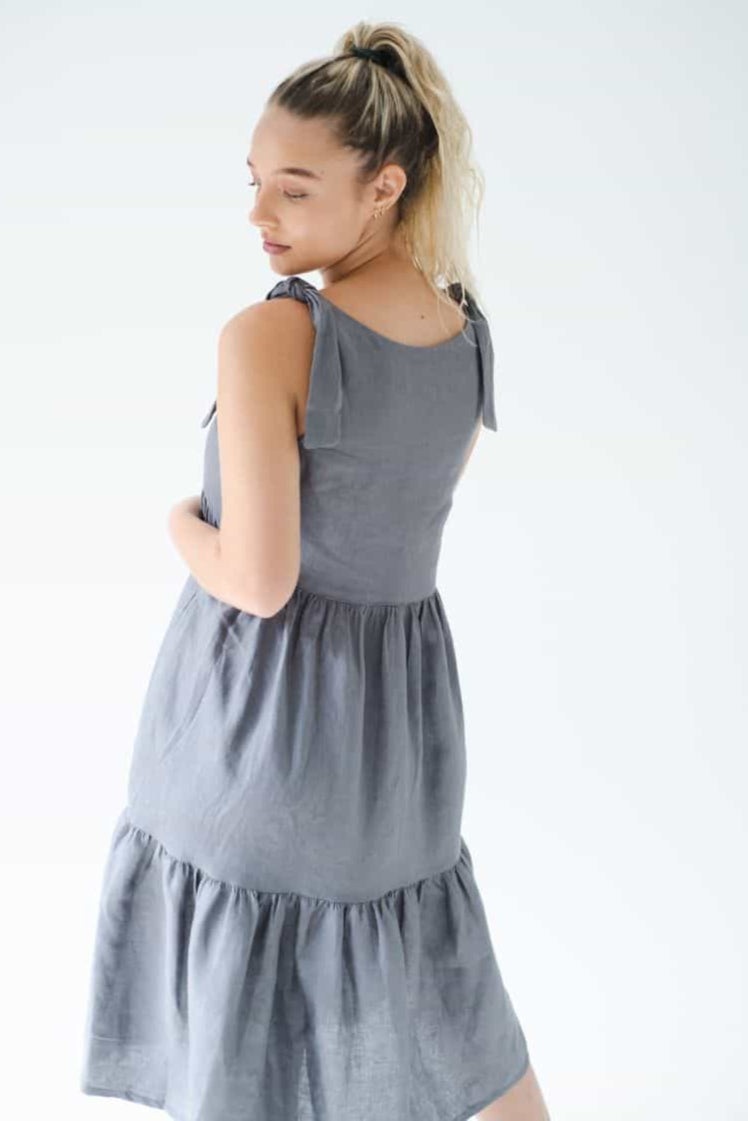 Sweetpea Grey Linen Dress