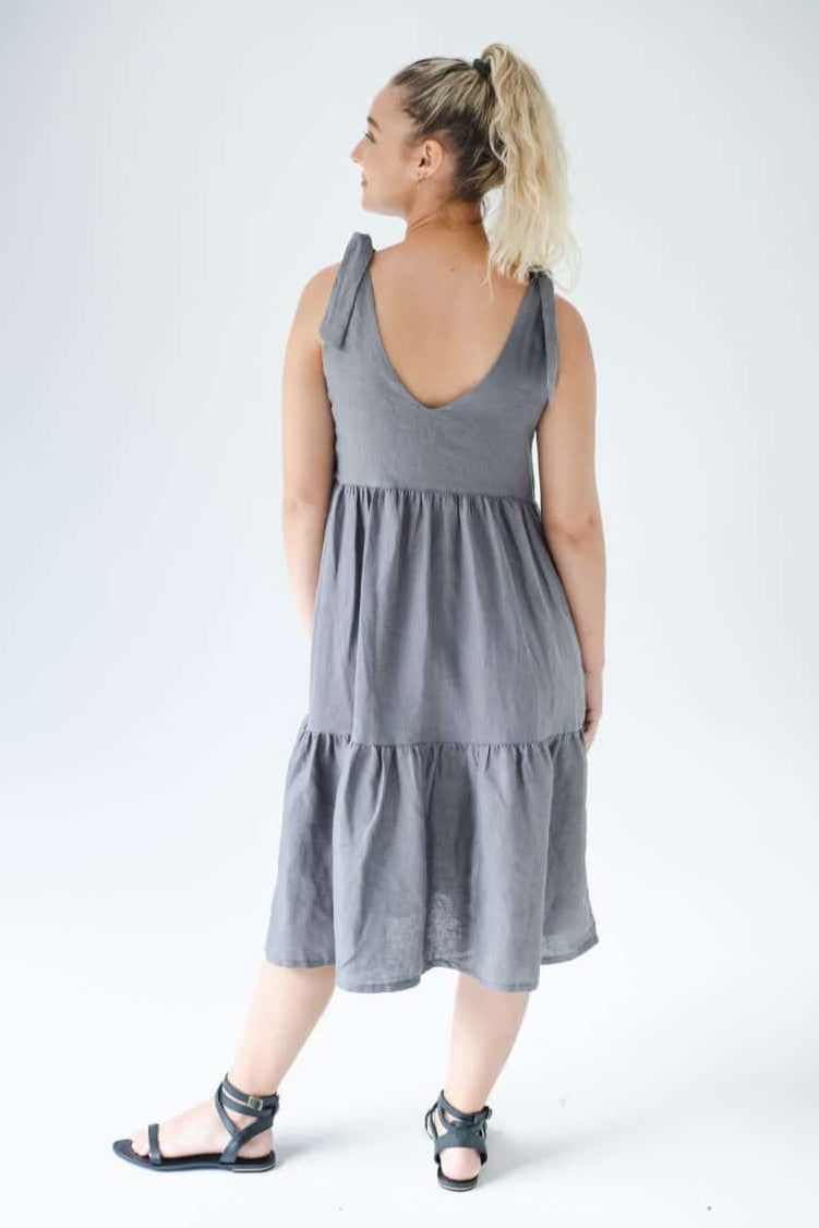Sweetpea Grey Linen Dress