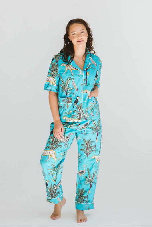 PJ Summer Long Turquoise Leopard