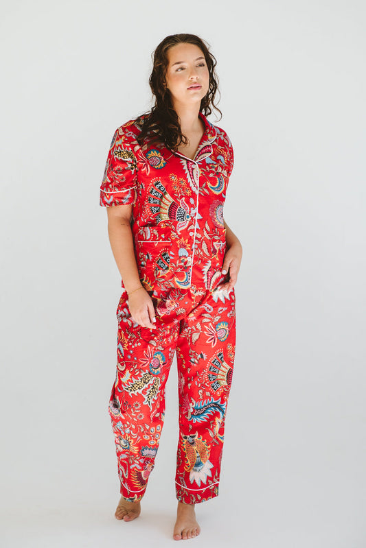 PJ Summer Long Red Floral