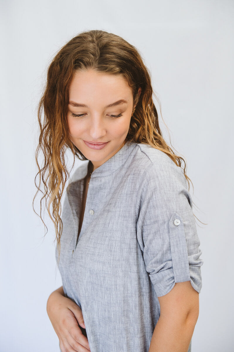 Maggie Grey Shirt Dress