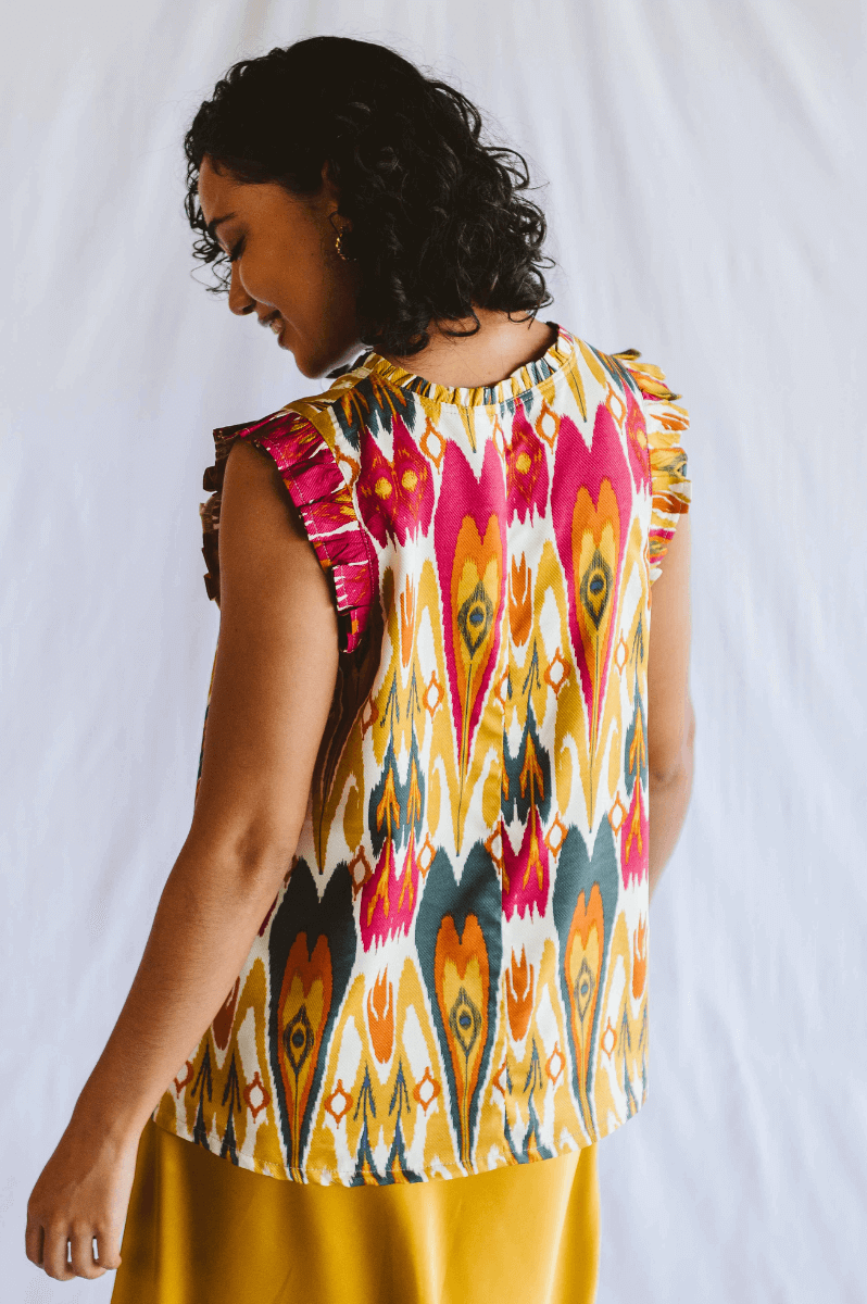 Flynn Shirt Mustard Ikat