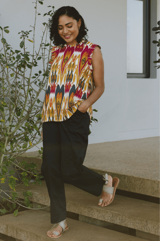 Flynn Shirt Mustard Ikat