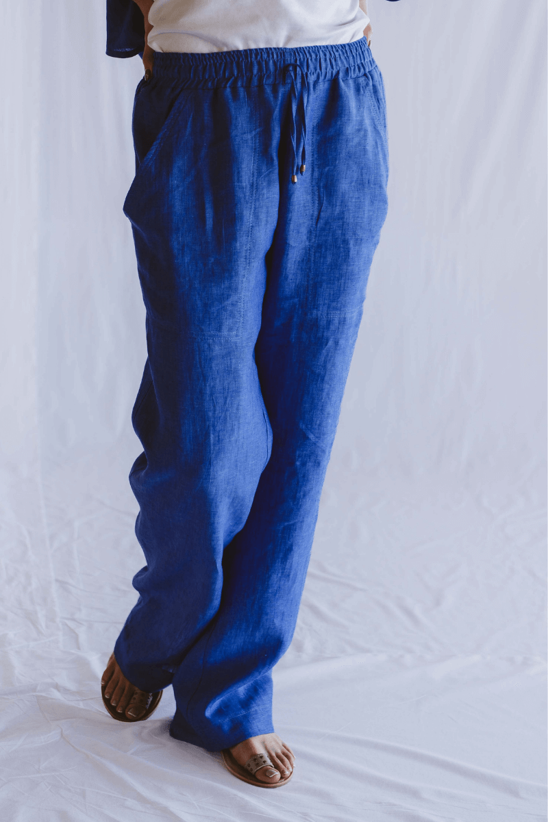 Ivy Linen Trouser Blue
