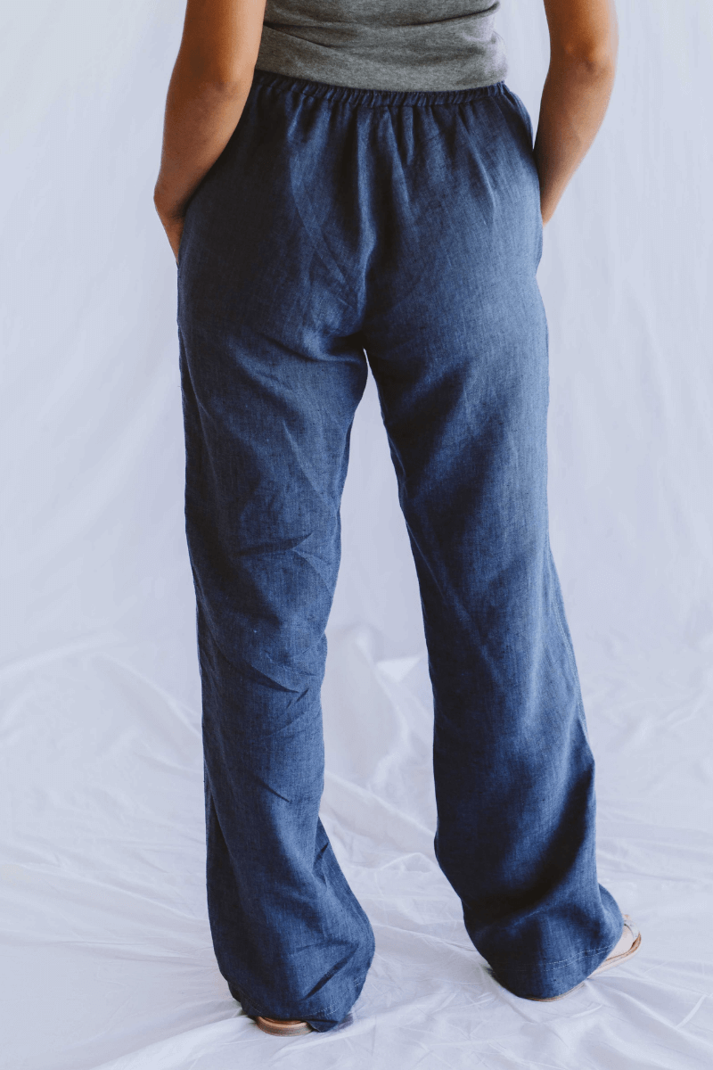Ivy Linen Trouser Navy