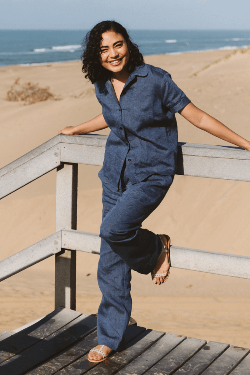 Ivy Linen Trouser Navy