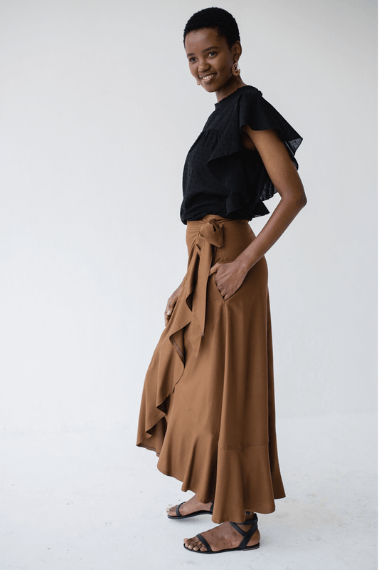 Vergara Wrap Skirt Mocca
