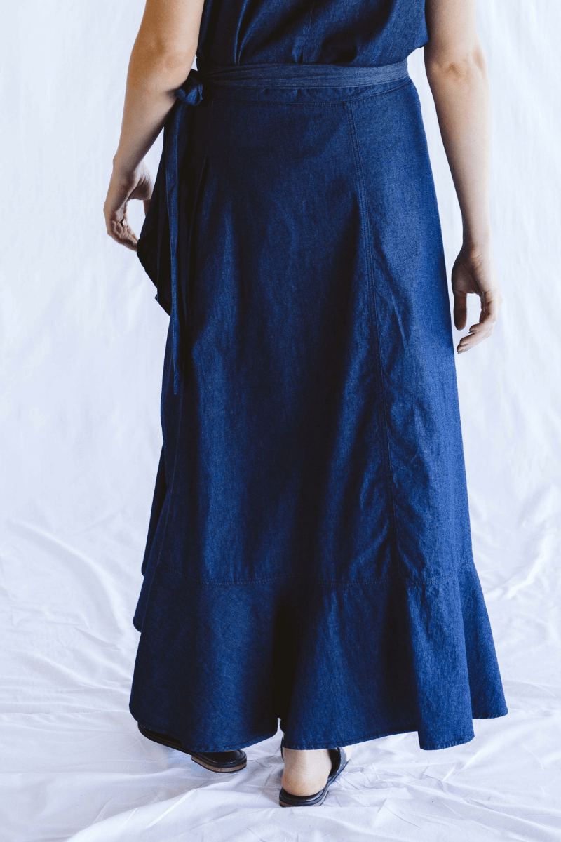 Vergara Wrap Skirt Denim