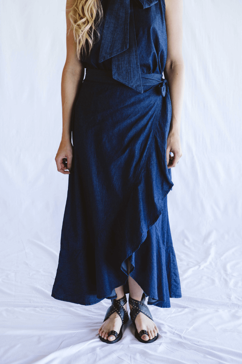 Vergara Wrap Skirt Denim