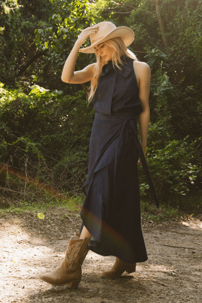 Vergara Wrap Skirt Denim