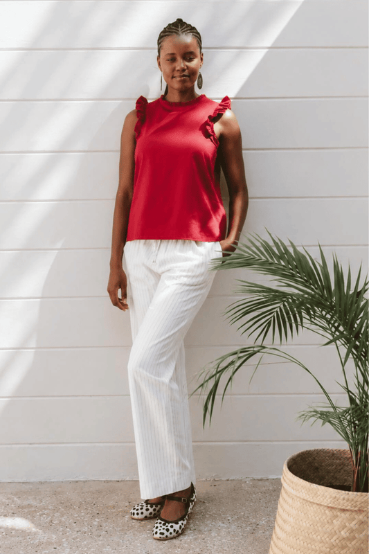 Kenna Pinstripe Trouser Ivory