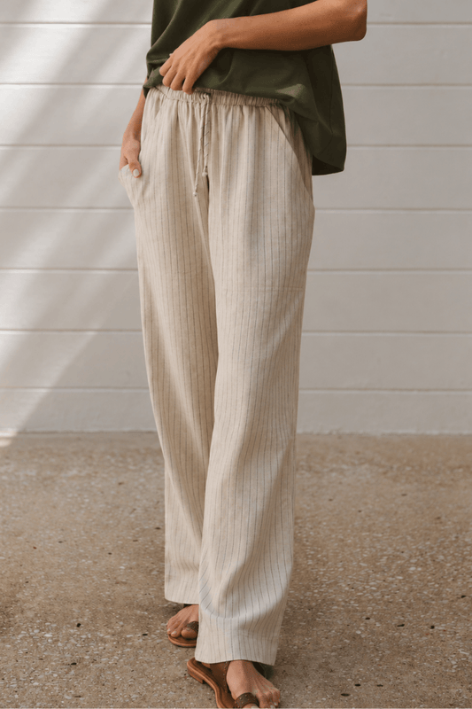 Kenna Pinstripe Trouser Natural