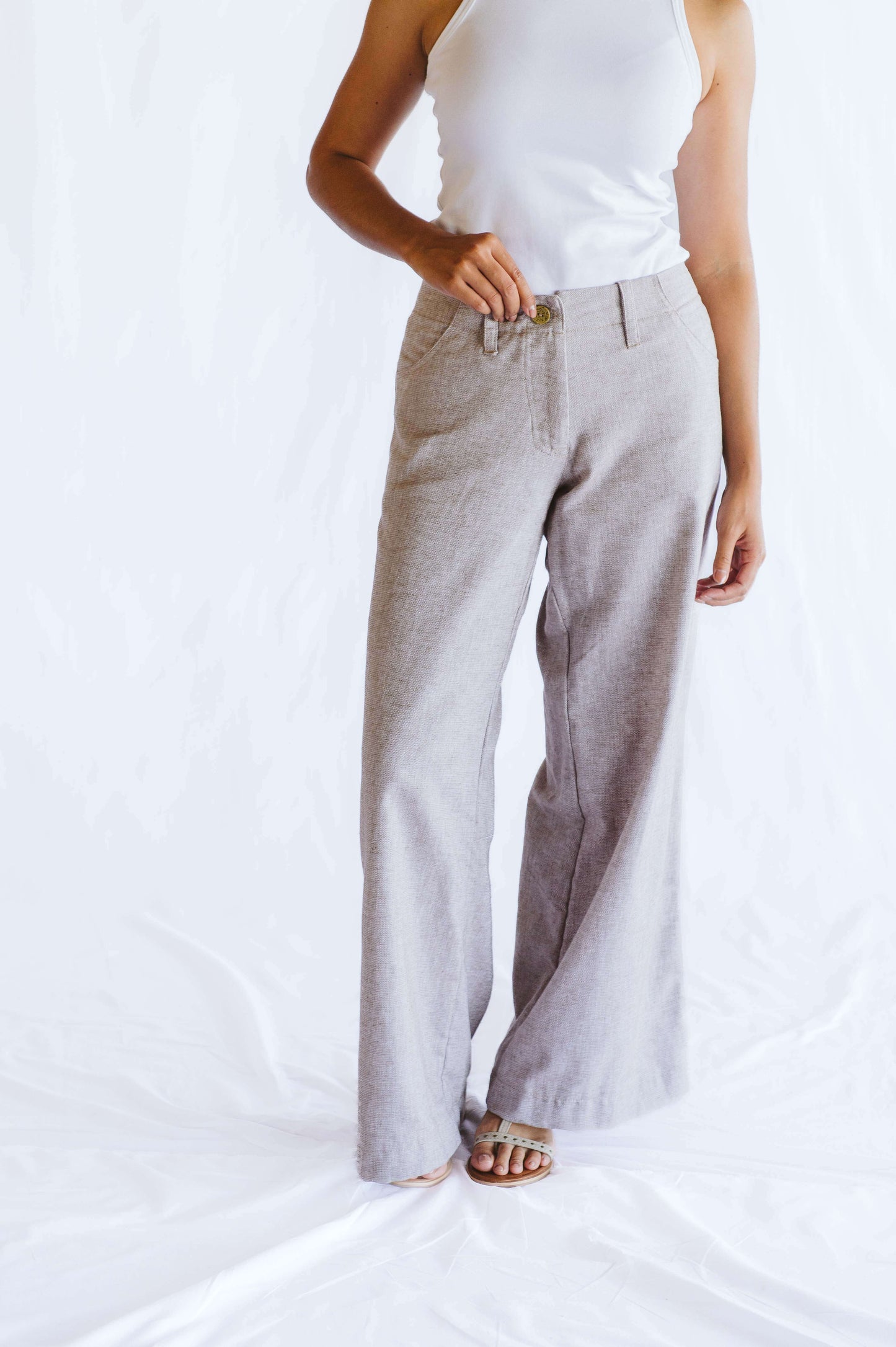 Enya Linen Trouser Taupe