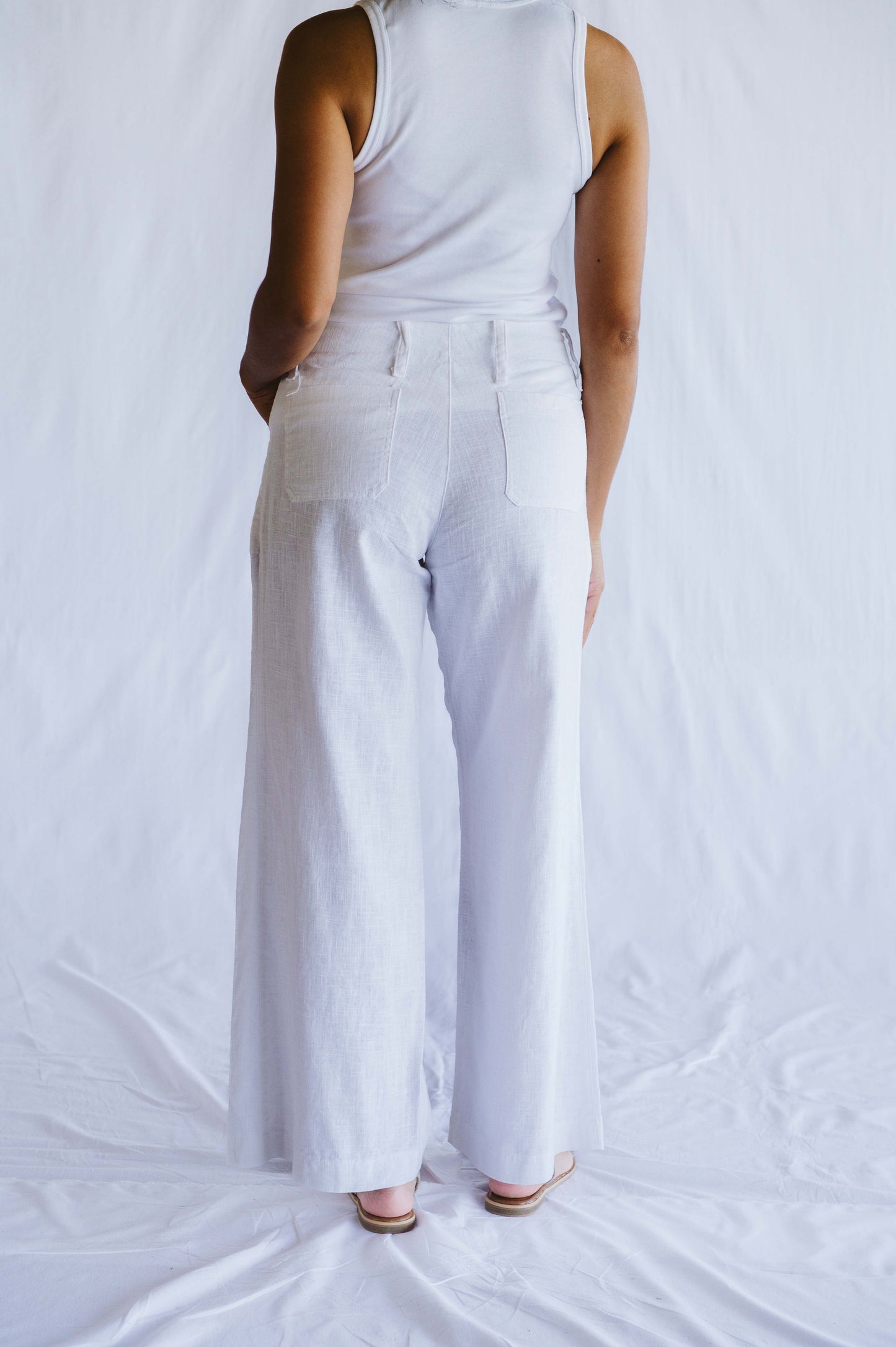 Enya Linen Trouser White