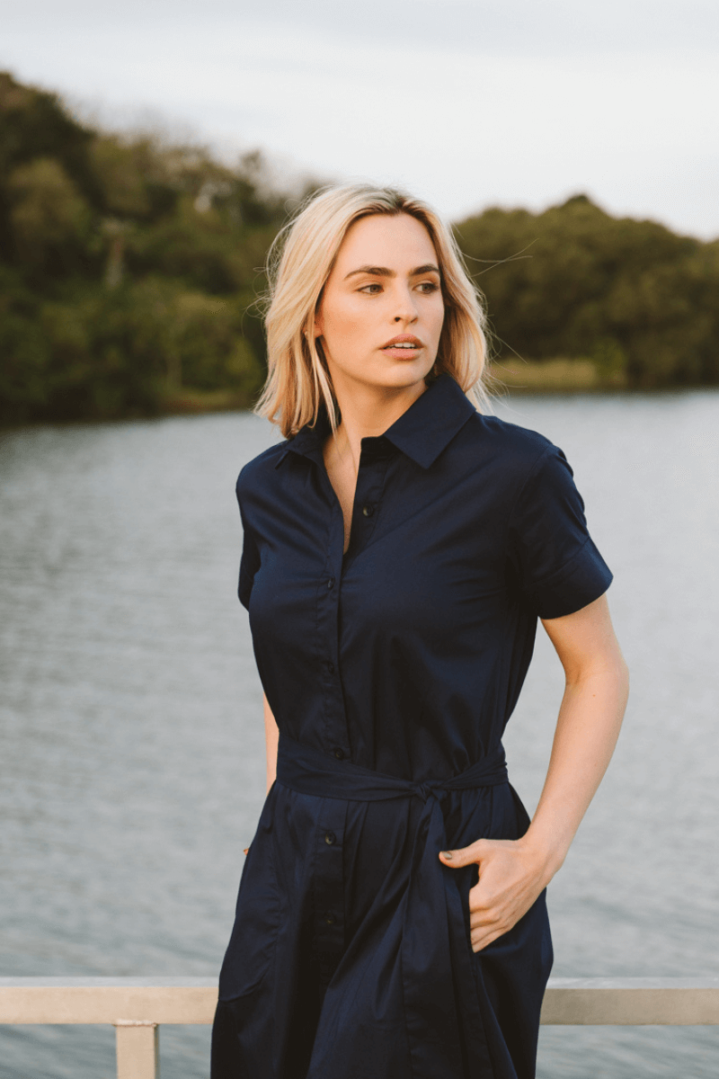 Gabbi Navy Shirt Dress