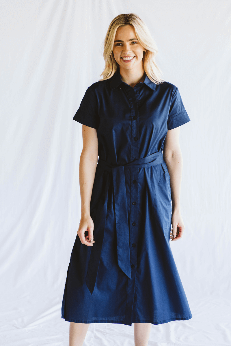 Gabbi Navy Shirt Dress