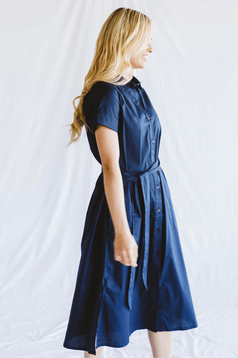 Gabbi Navy Shirt Dress