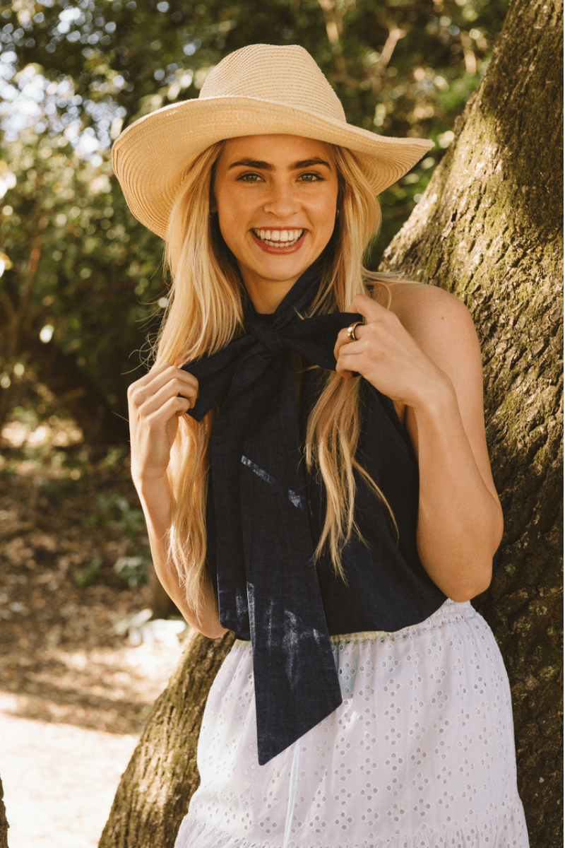 Karina Denim Halter Top