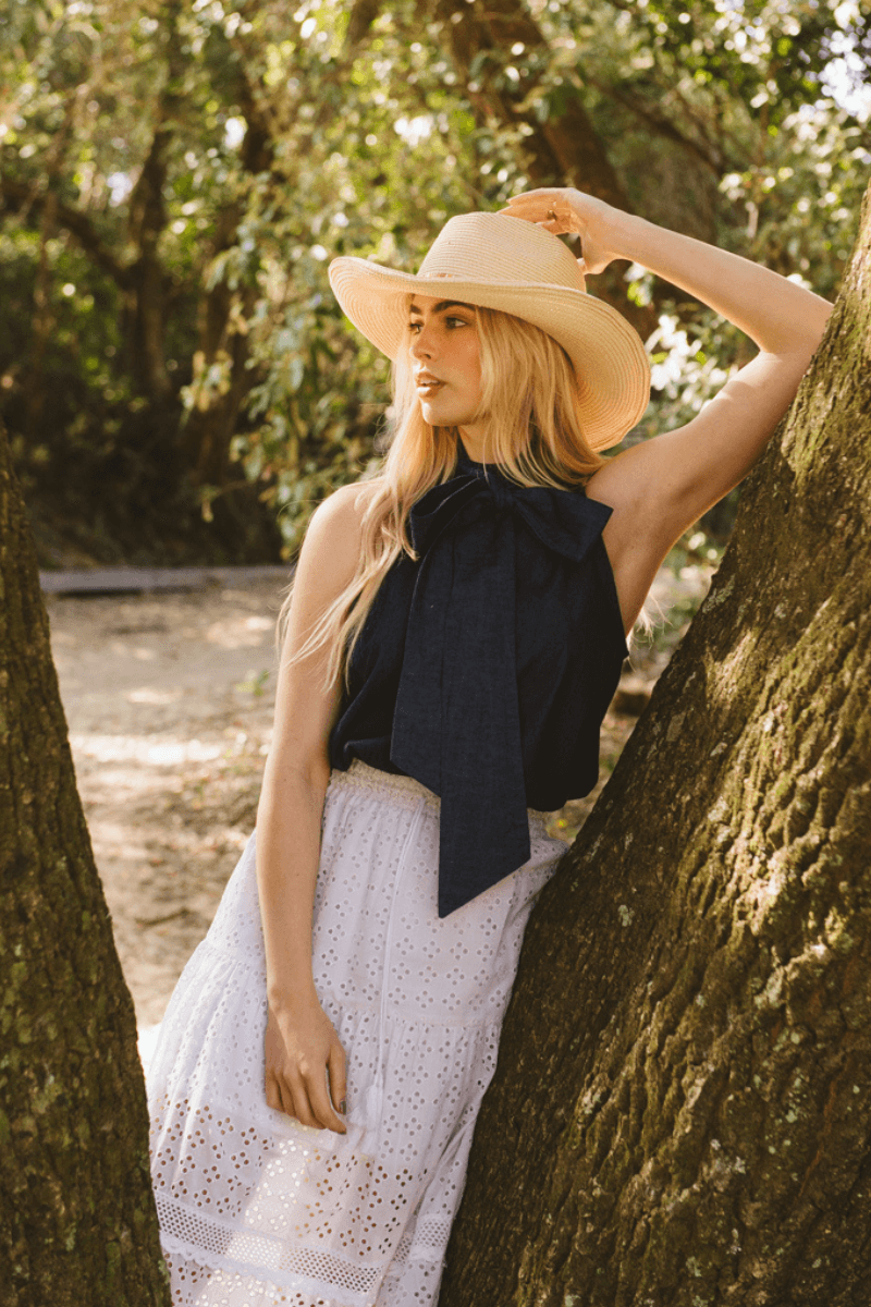 Karina Denim Halter Top