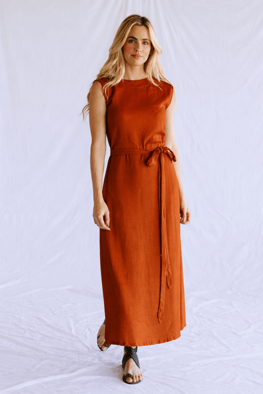 Lila Reversible Wrap Dress Orange