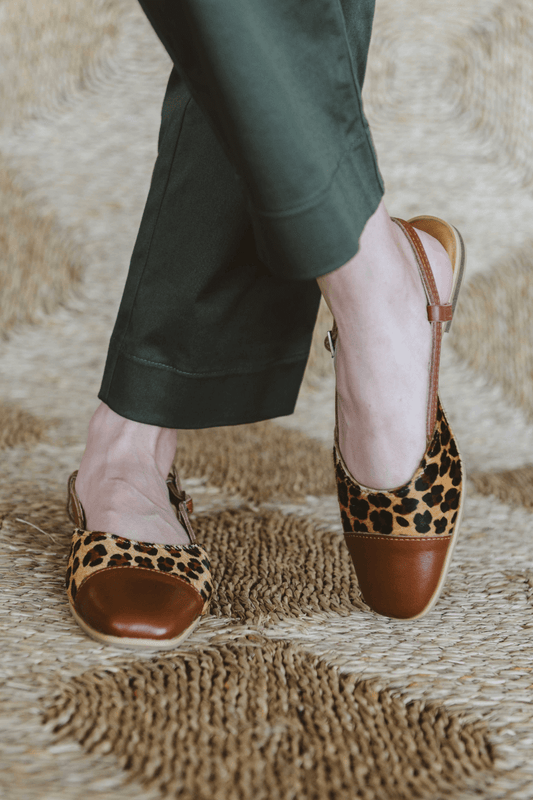 Colette Slingback Leopard Tan Leather