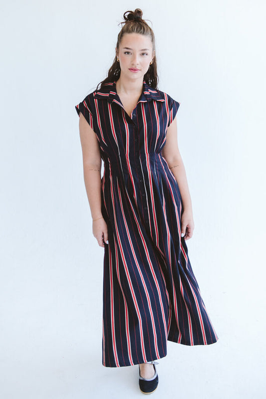 Tye Dress Red Stripe