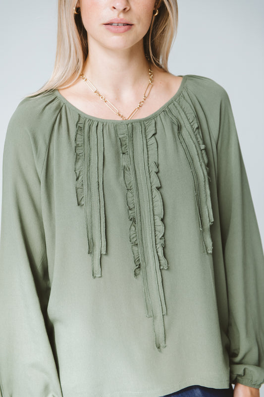 Ruffle Shirt Khaki