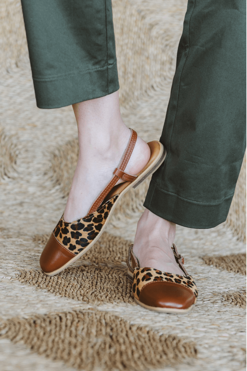 Colette Slingback Leopard Tan Leather