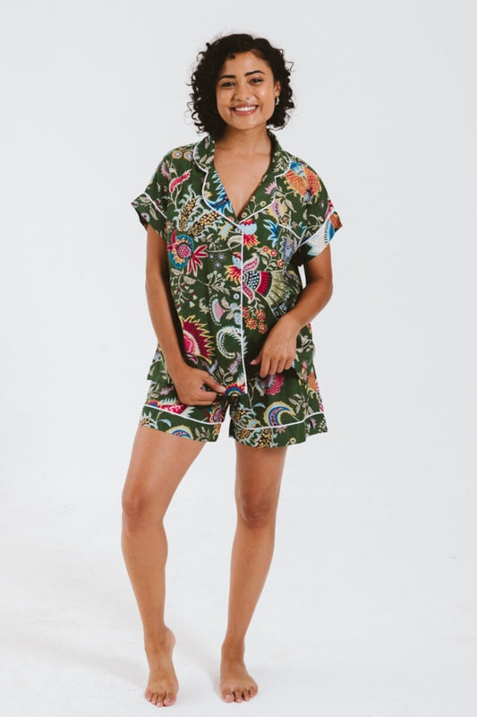 PJ Short Olive Floral