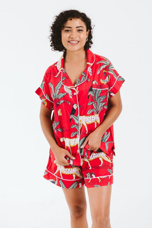 PJ Short Red Leopard