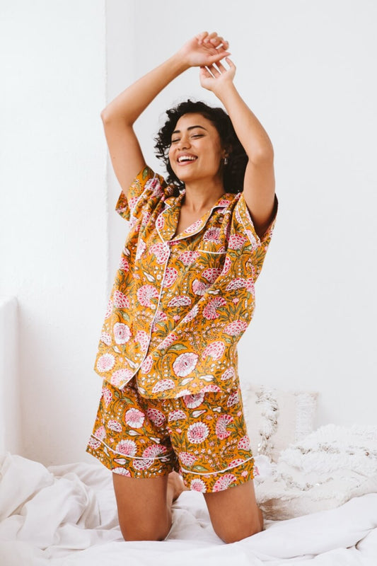 PJ Short Mustard Peony