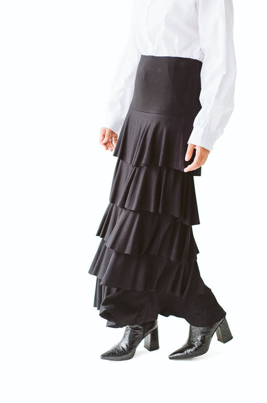 Rafaela Ruffle Skirt Black