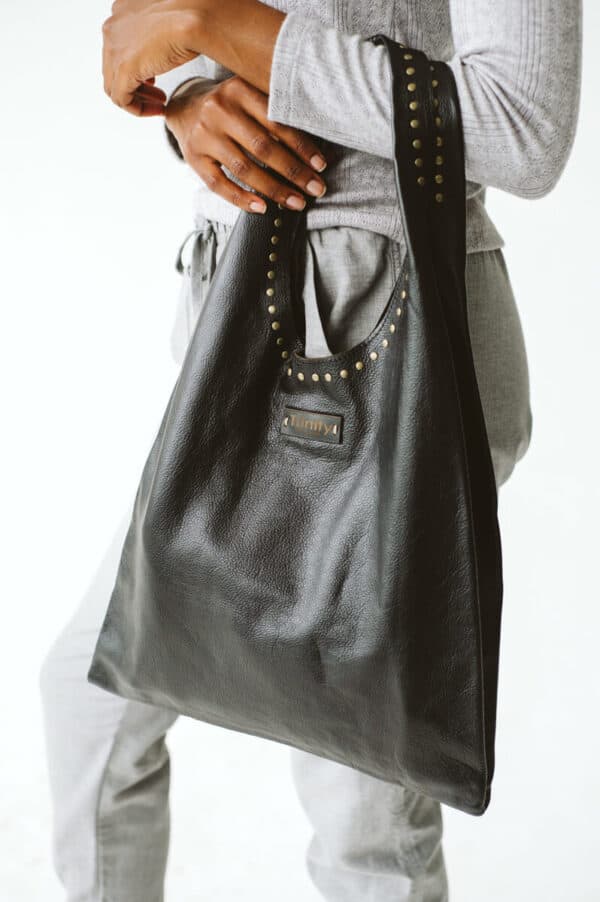 Casey Leather Bag Black with Studs