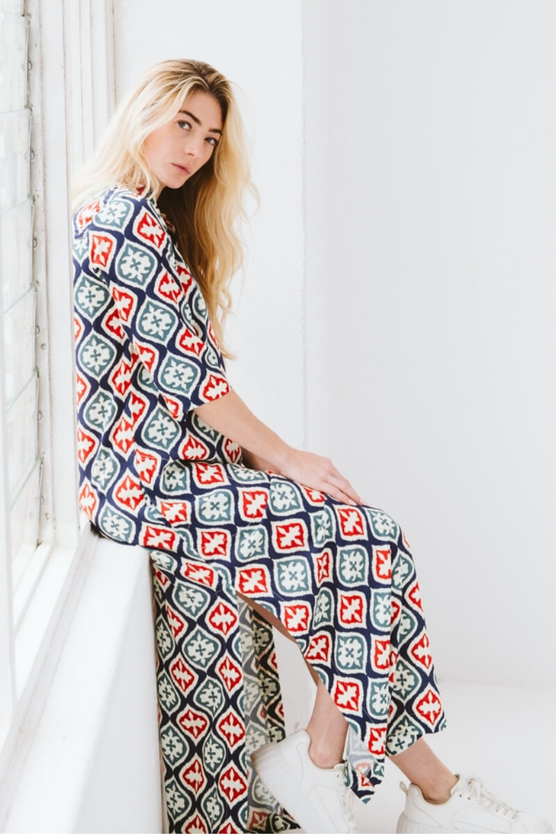 Faith York Dress Red and Navy
