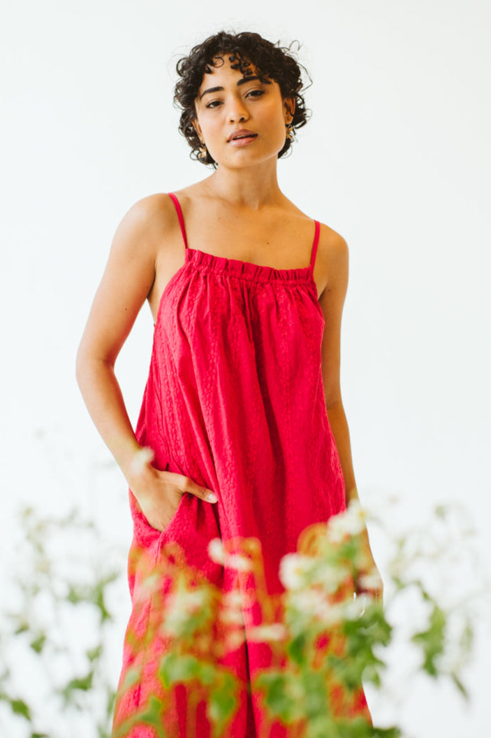 Lorien Cotton Anglaise Dress Pink