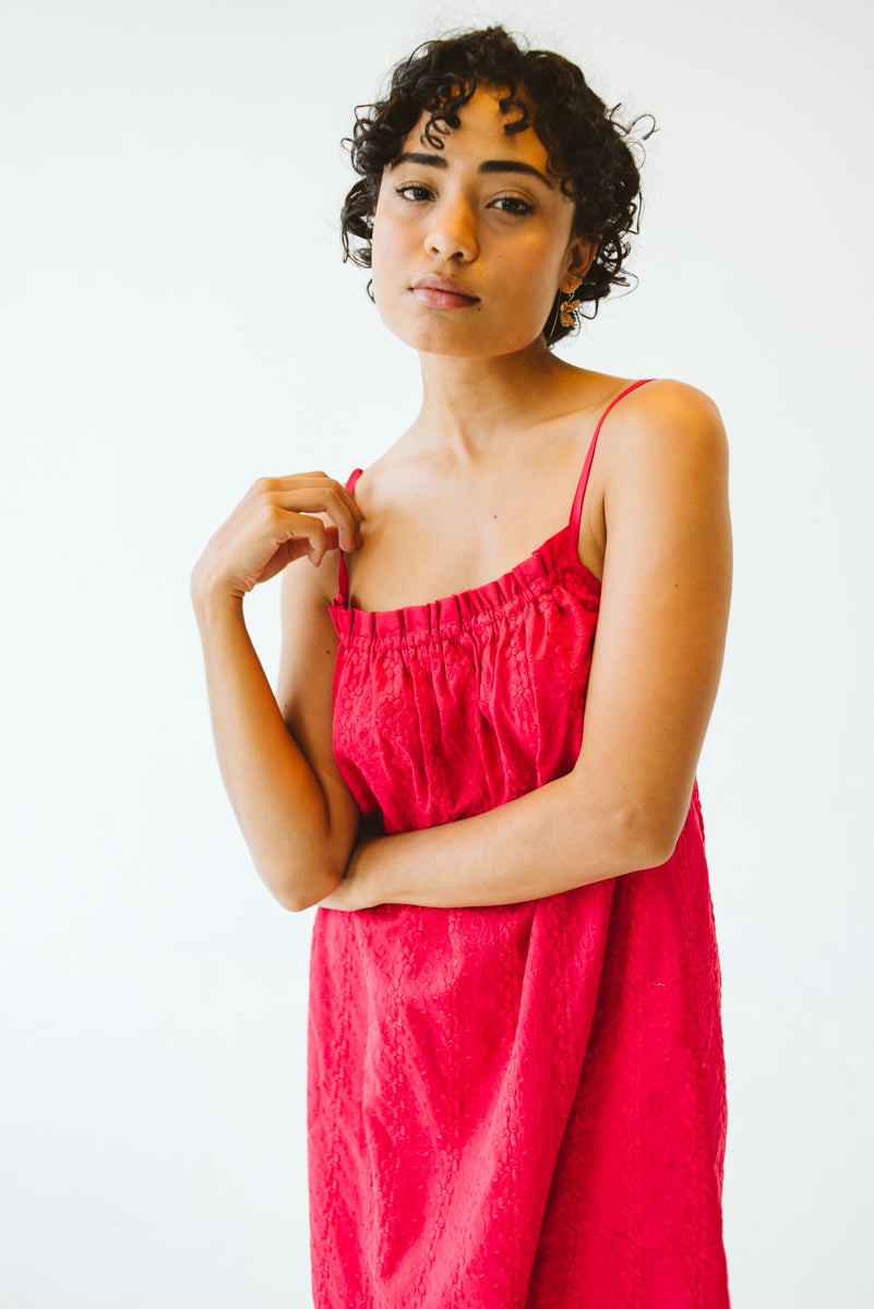 Lorien Cotton Anglaise Dress Pink