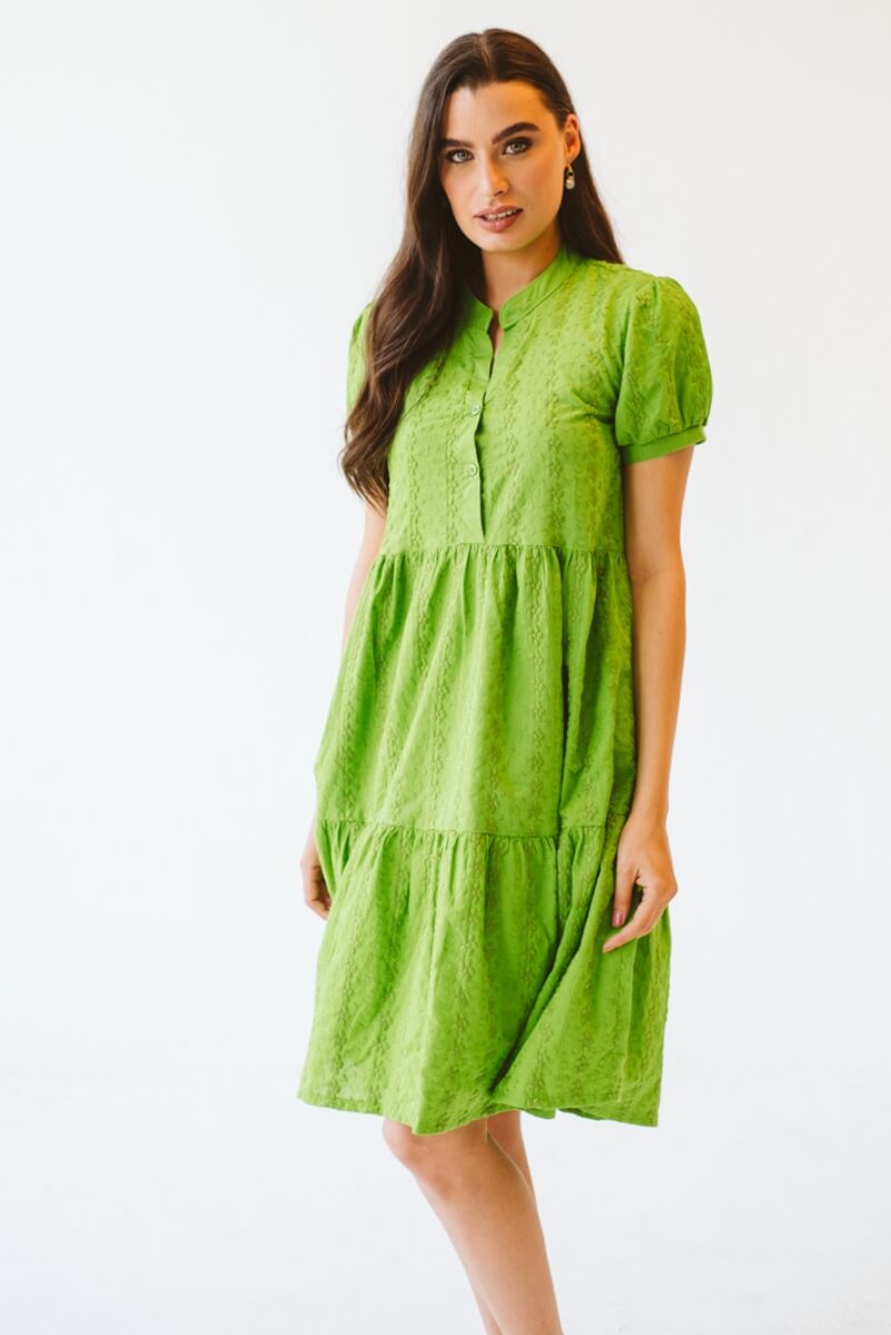 Mia Cotton Anglaise Dress Green
