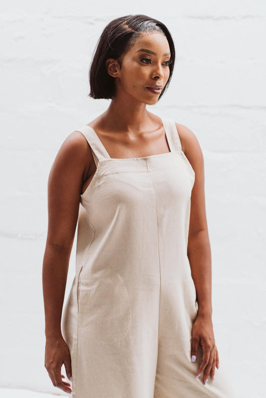 Uma Natural Linen Dungaree