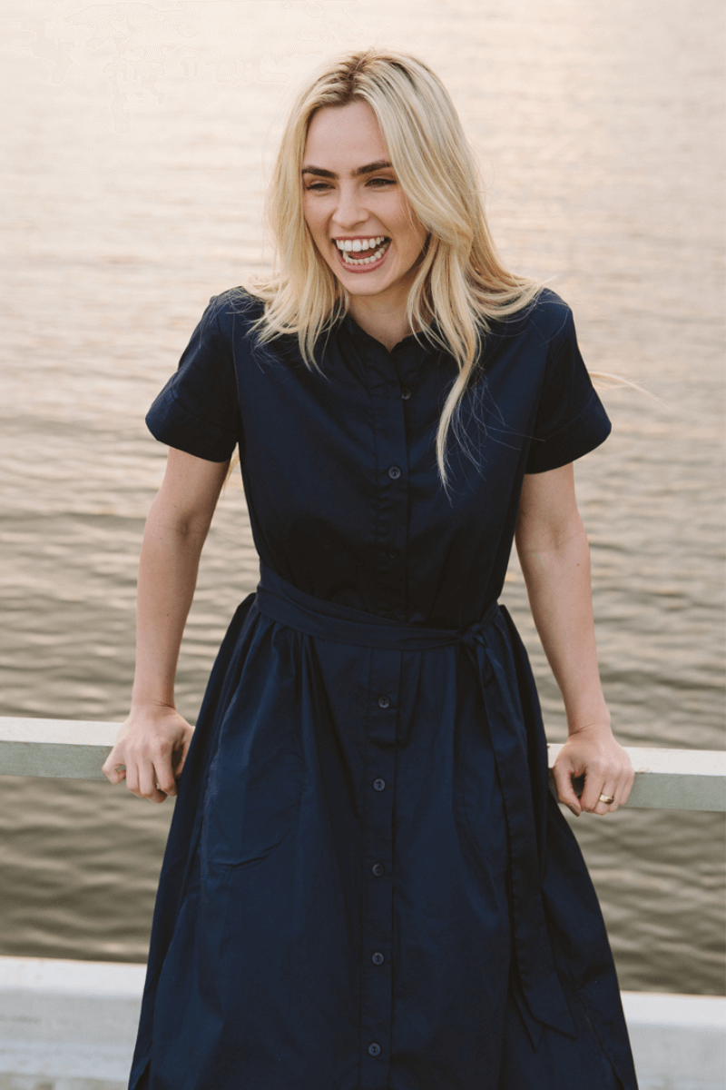 Gabbi Navy Shirt Dress Trinity Design Co. Gabbi Navy Shirt Dress Trinity Design Co.