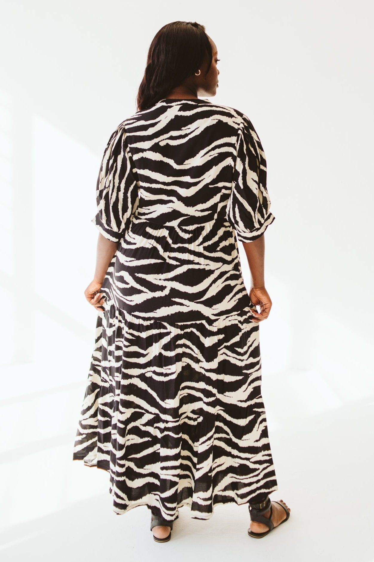 Pia Black and Cream Dress