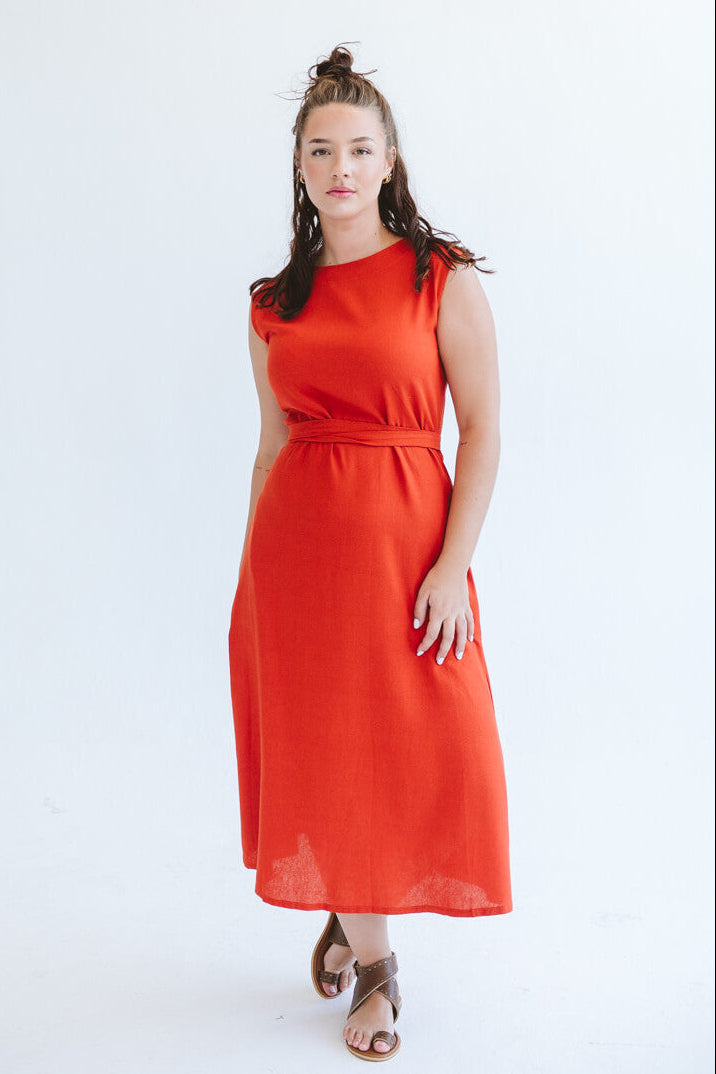 Lila Reversible Wrap Dress Orange