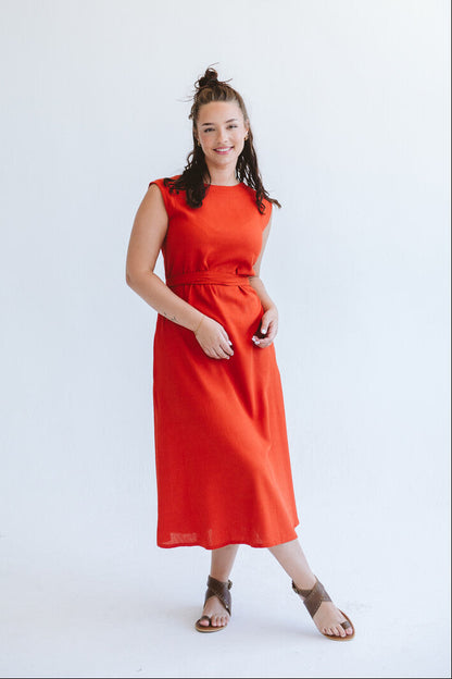 Lila Reversible Wrap Dress Orange