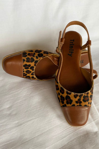 Colette Slingback Leopard Tan Leather