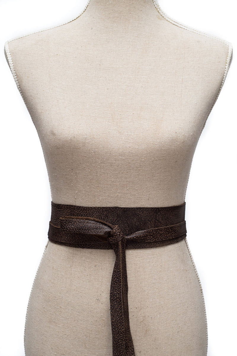 Leather Wrap Belt Chocolate
