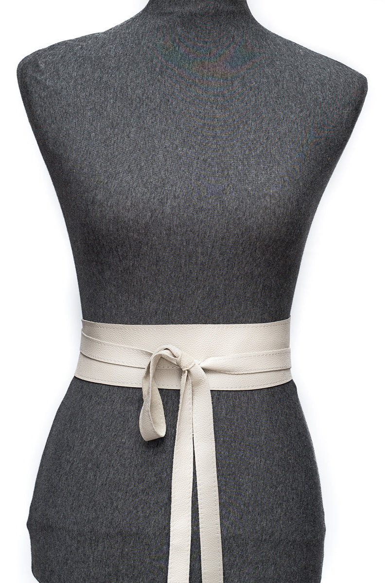 Leather Wrap Belt Nude